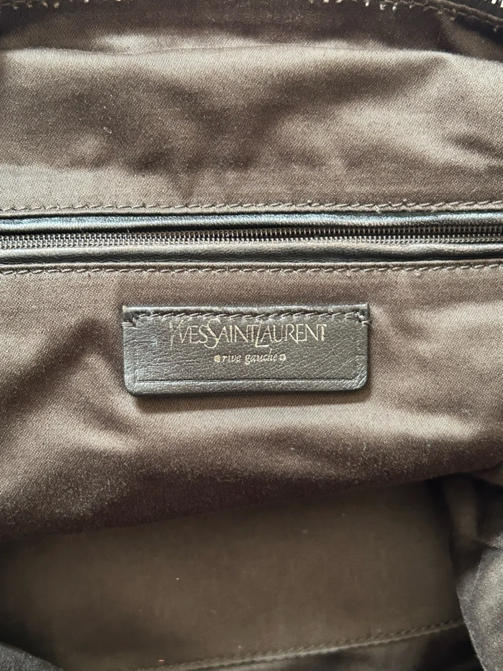 YSL Yves Saint Laurent Medium Easy Y Black Patent Leather Bag